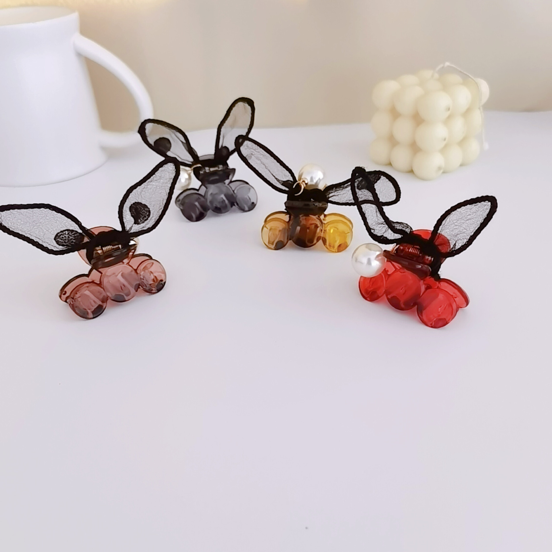Aitong Ornament Korean New Mesh Rabbit Ears Grip Cute Girl Three-Dimensional Side Clip Bang Clip Rabbit Hairpin