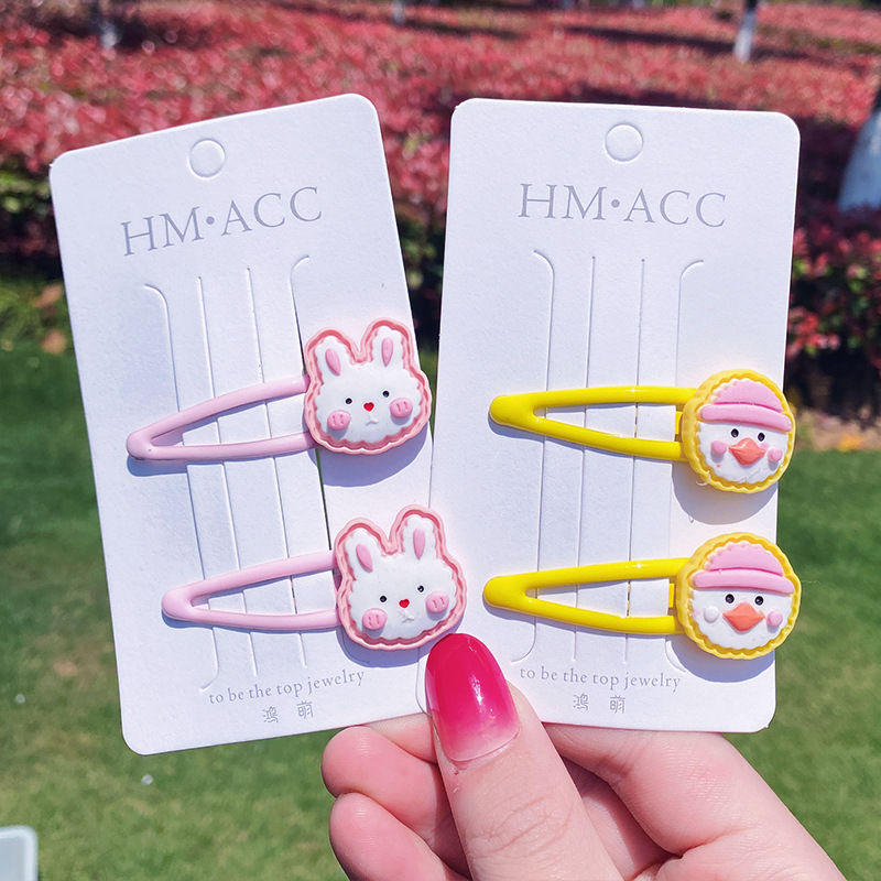  Celebrity Bear Rabbit Cartoon BB Clip Simple Set Children Barrettes Finishing Barrettes for Children Cartoon Hairpin