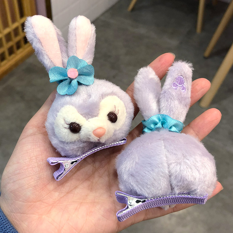 Rabbit Three-Dimensional Plush Barrettes StellaLou Cute Doll Hairpin Duckbill Clip Bang Clip Accessories Cartoon Hairpin