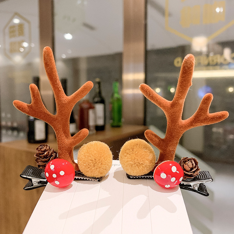 Christmas Headwear Rabbit Ears Antlers Internet Influencer Hair Clip Girl Adult Hat Hairpin Children Hair Accessories