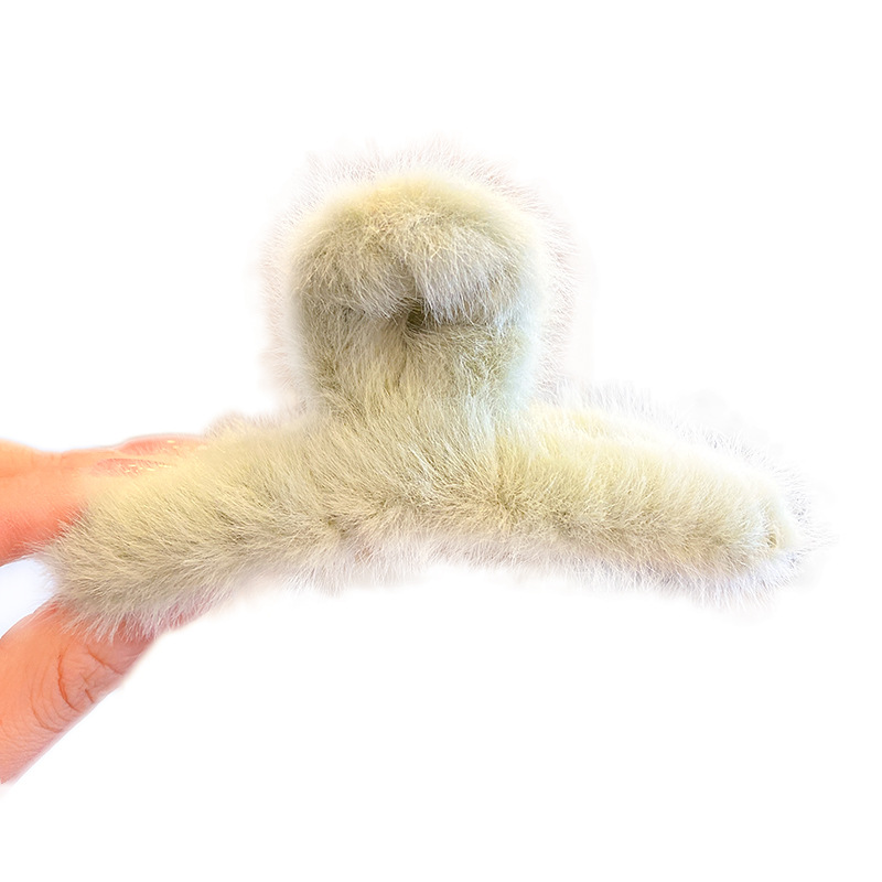 Korean Style Autumn and Winter Plush Catch Gap Former Red Sweet Girl Imitation Rabbit Hair Clip Female Hairpin Simple Shark Clip
