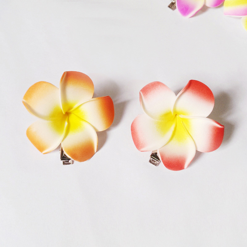 Ethnic Style Barrettes Model Accessories Bohemian Style Flower Clip Plumeria Rubra Headdress Flower Hairpin