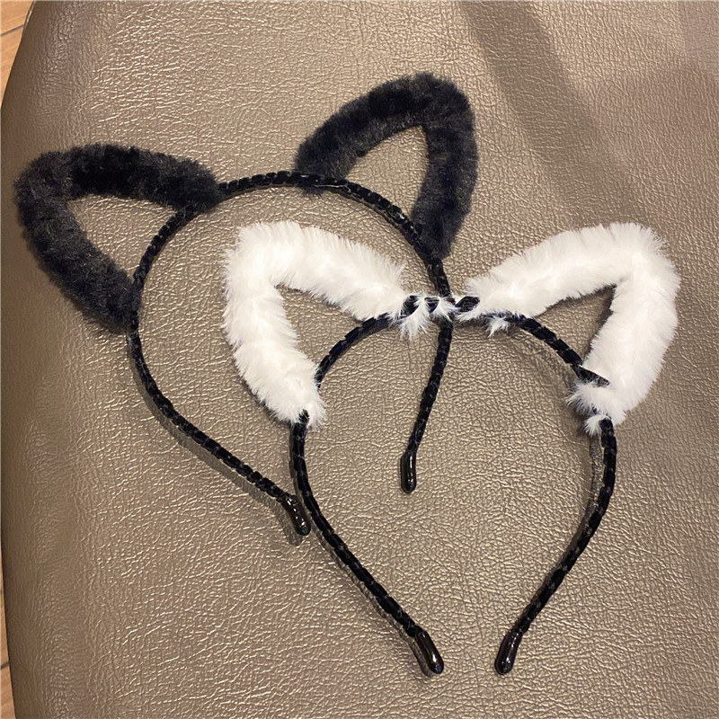 Korean Style Cat Ears Hairpin Headband Female Online Influencer Fairy Outer Wear Face Wash Hair Band Students All-Match Photo Prop Headdress