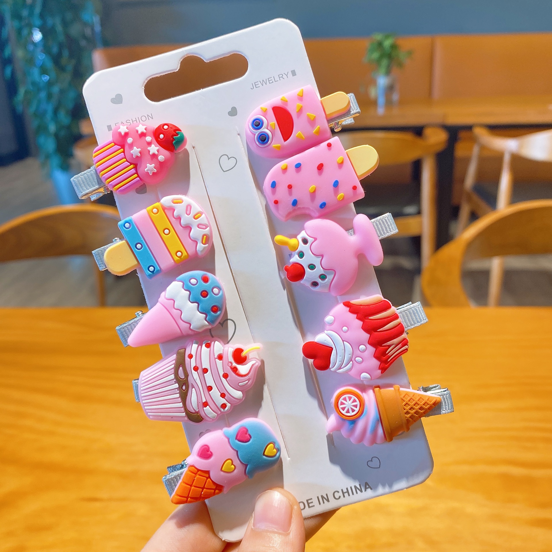 Korean Children Cute Little Clip Girl Princess Hairpin Baby Duckbill Clip Cream Ice Cream Headdress Bang Clip