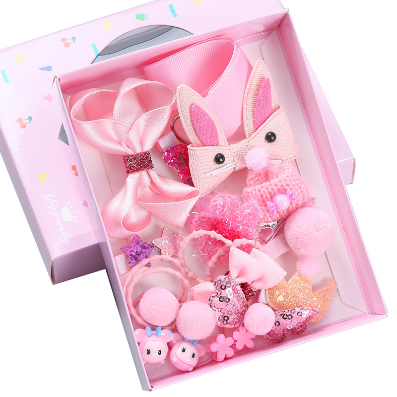 New Korean Princess Hairpin Baby Side Clip Headdress Female Hair Accessories Children&#039;s Hair Clip 18Piece Gift Box Set