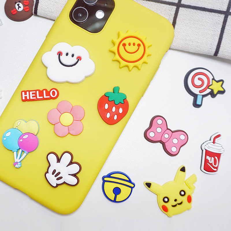 Small Fruit Strawberry Children&#039;s Hairpin Flower Ornaments Accessories Soft Rubber Cartoon Patch Phone Case PVC Brooch