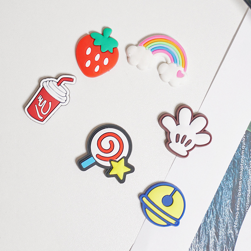 Small Fruit Strawberry Children&#039;s Hairpin Flower Ornaments Accessories Soft Rubber Cartoon Patch Phone Case PVC Brooch