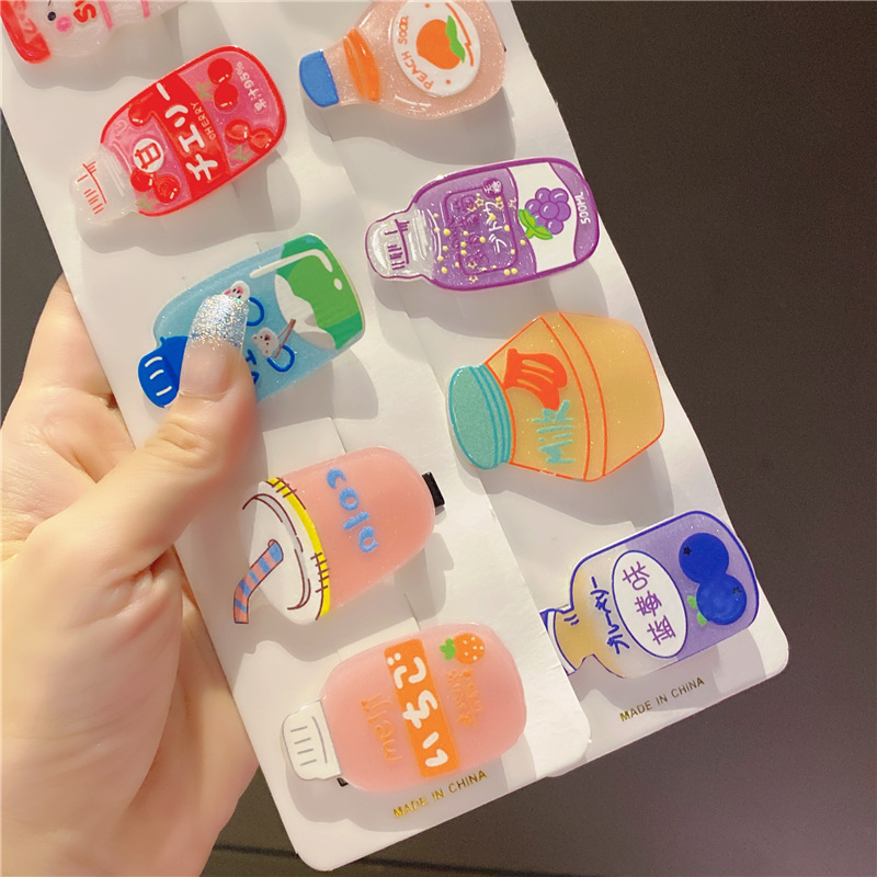 Korean Children&#039;s Cartoon Barrettes Cute Hairpin Set Baby Broken Hair BB Clip Girls Duckbill Clip Little Princess Hair Accessories