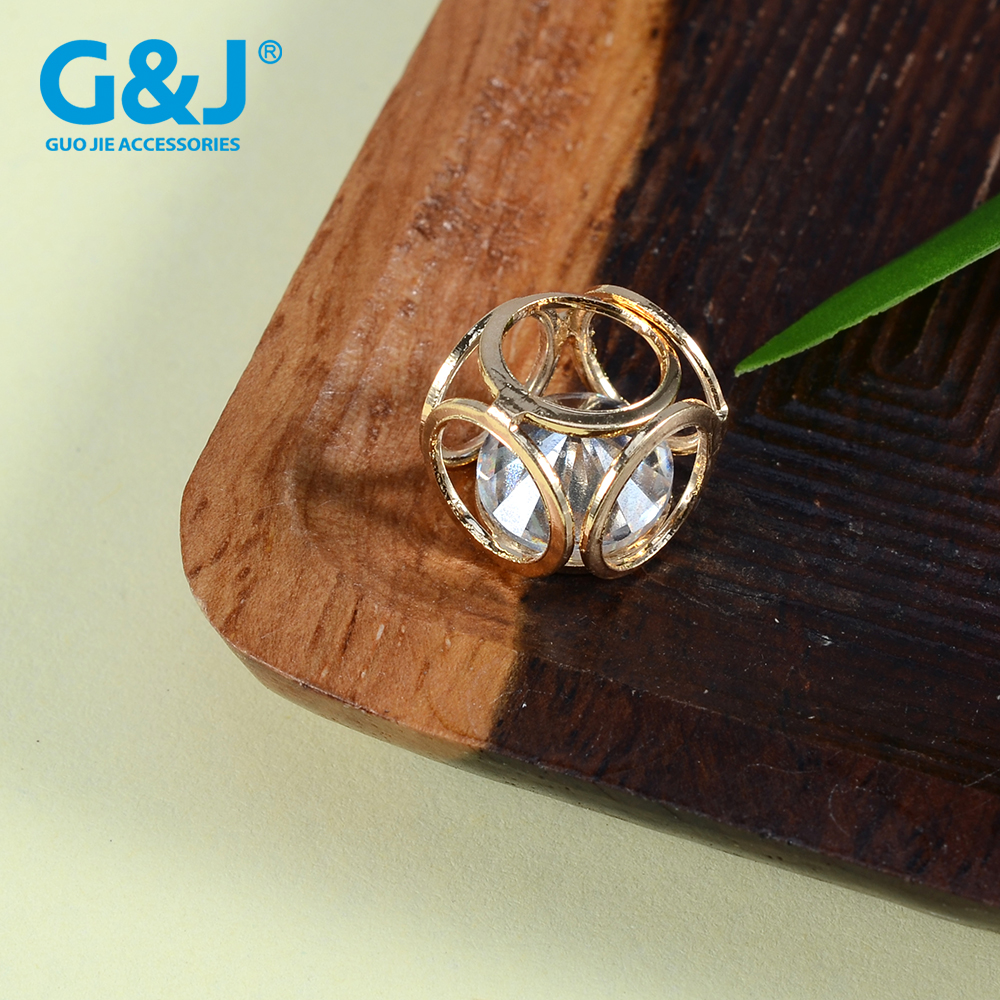 Ring combination hollow ball four fangs pendant crystal zircon pendant bow decoration hanging