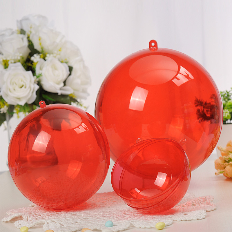 Manufacturers Direct 3-40cm Creative PS Plastic Ball Transparent Hollow Ball Eternal Flower Hanging Ball Christmas Ball