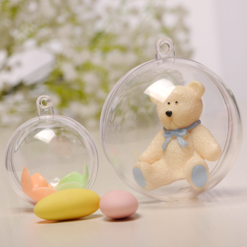 Manufacturers Direct 3-40cm Creative PS Plastic Ball Transparent Hollow Ball Eternal Flower Hanging Ball Christmas Ball