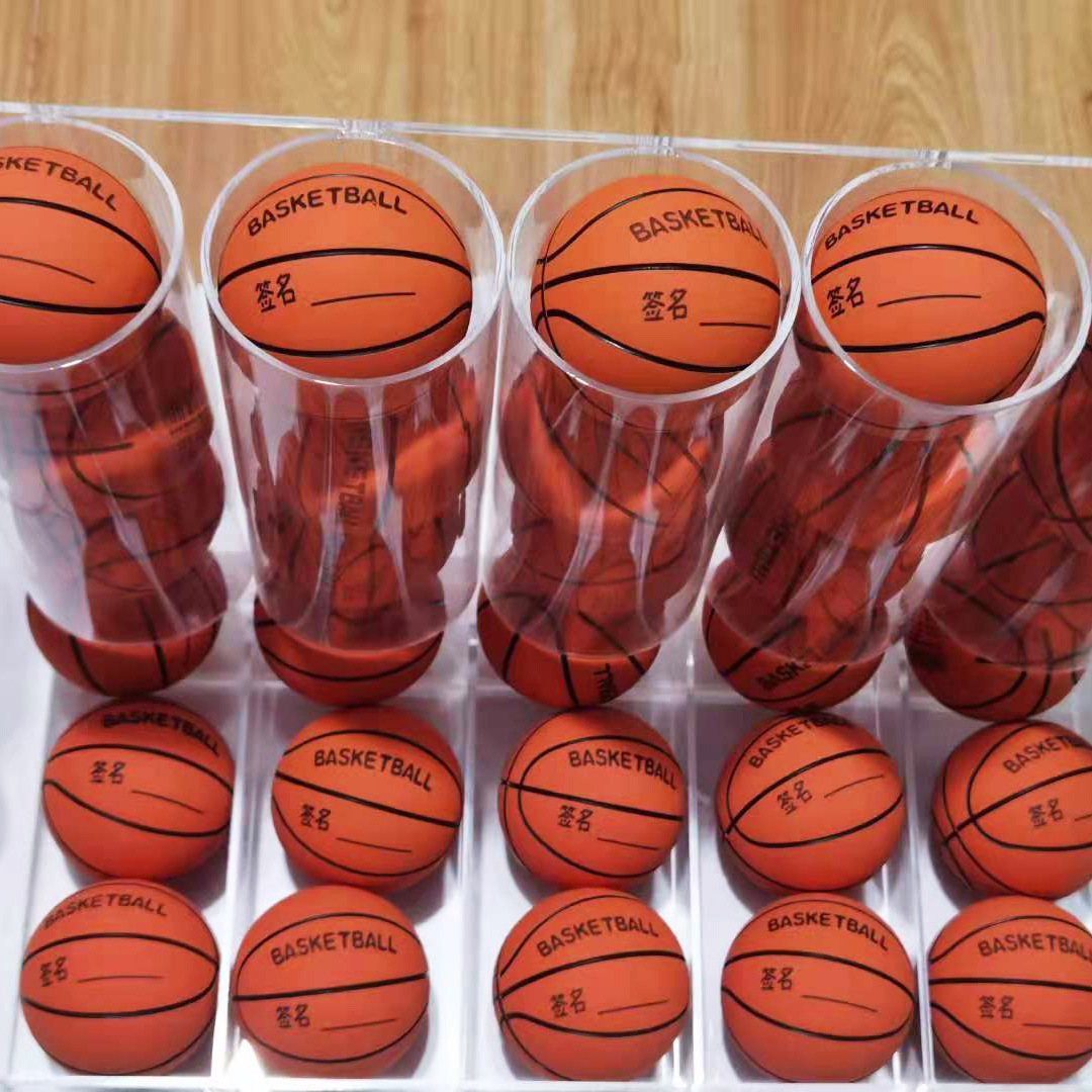 6cm Mini Rubber Small Basketball Hollow Elastic Ball Fengshui Ball Practice Hollow Bouncy Ball