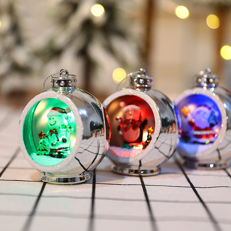 Electroplated Ball Christmas Gift Plastic Lighting Christmas Ball Christmas Tree Decorative Gift Semicircle Hollow Light Decorative Ball
