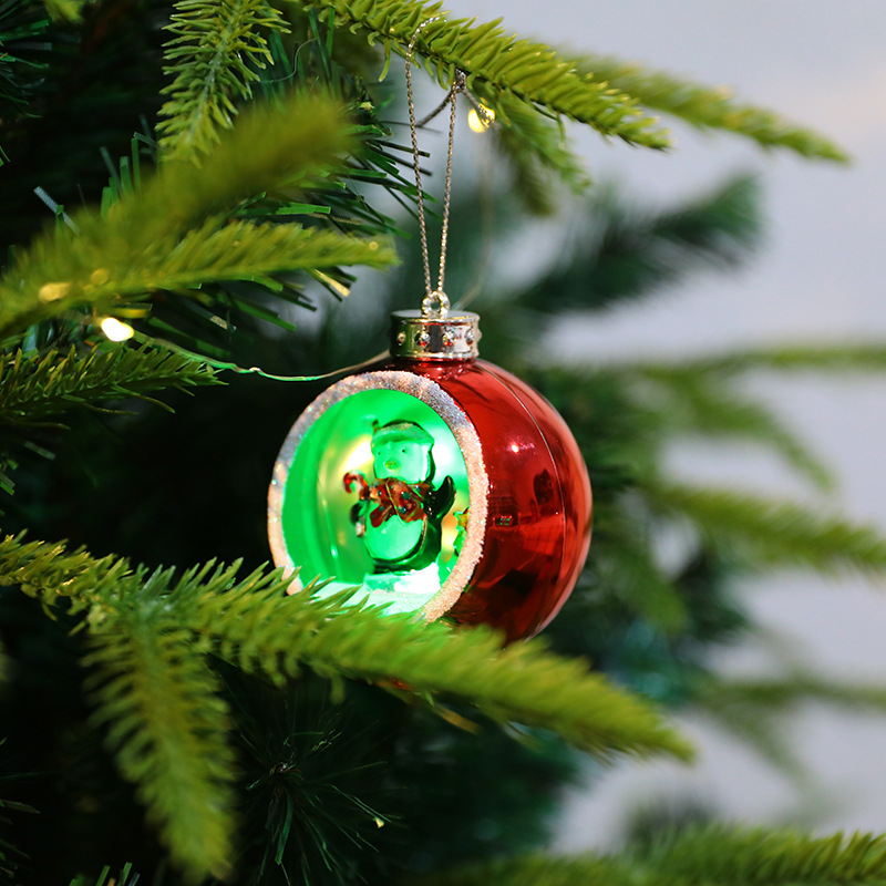 Electroplated Ball Christmas Gift Plastic Lighting Christmas Ball Christmas Tree Decorative Gift Semicircle Hollow Light Decorative Ball