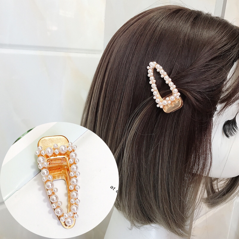 South Korean new web celebrity rabbit crown hair jewelry pearl water drill hairpin alloy duck mouth clip bangs clip accessories wholesale