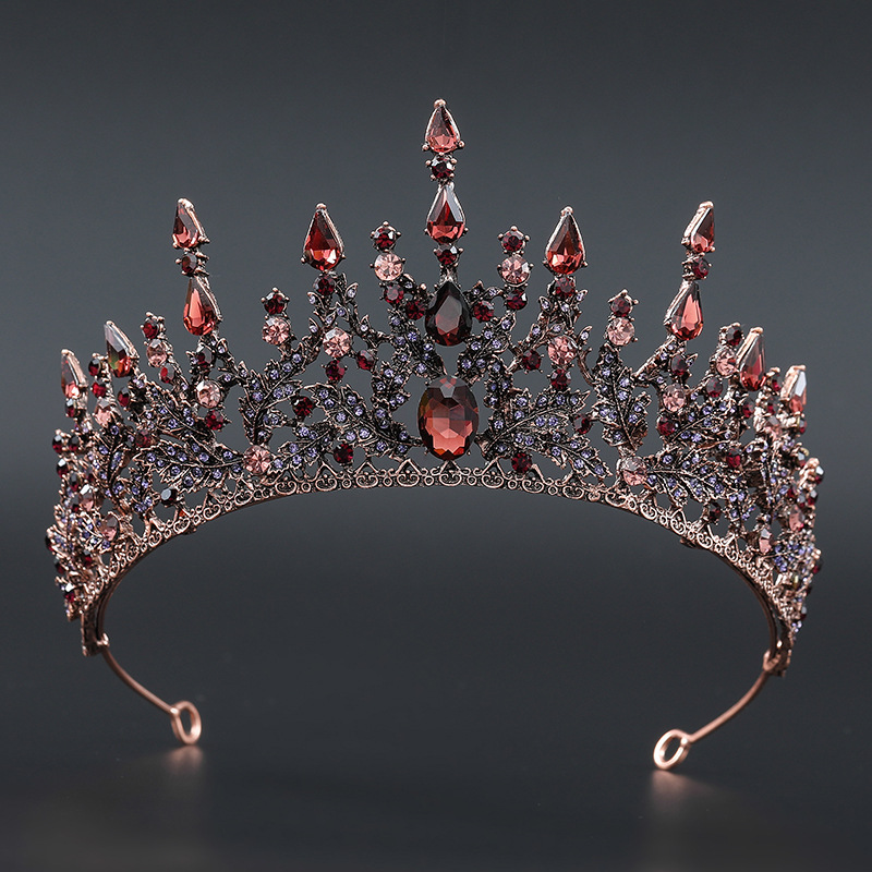 American Style Baroque Big Crown Bride Crown Headdress Wedding Dress Birthday Performance Hair Accessories Crown Hairpin