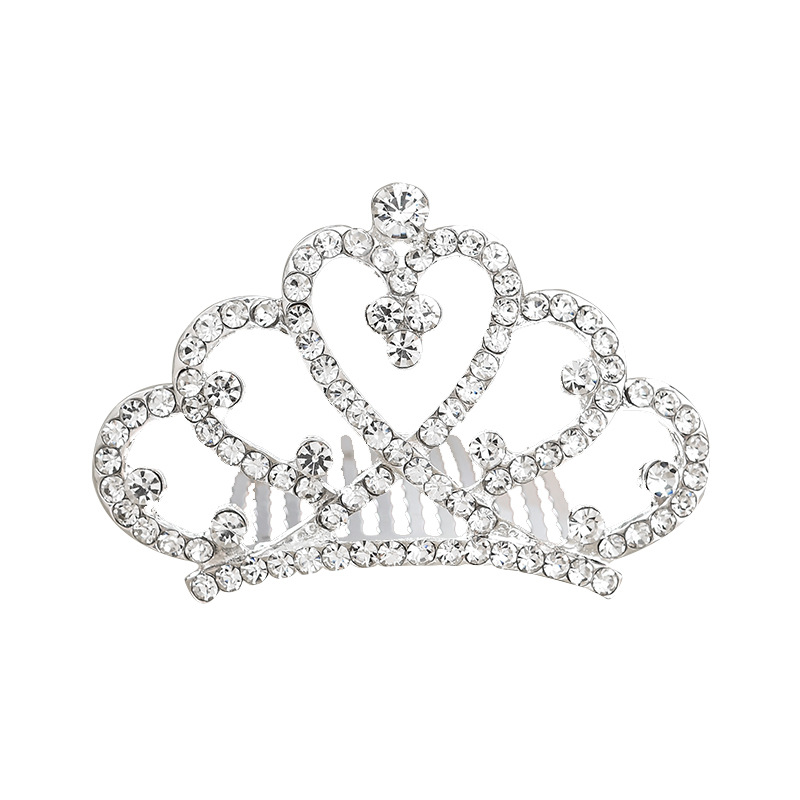 Little Princess Alloy Rhinestone Crown Girls Headdress Headband Accessories Hairclip Comb Wholesale Crown Hairpin