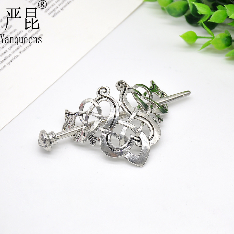 Jewelry Creative Barrettes Hairpin Fashion Metal Knot Crown Barrettes Stick Sliding Accessories