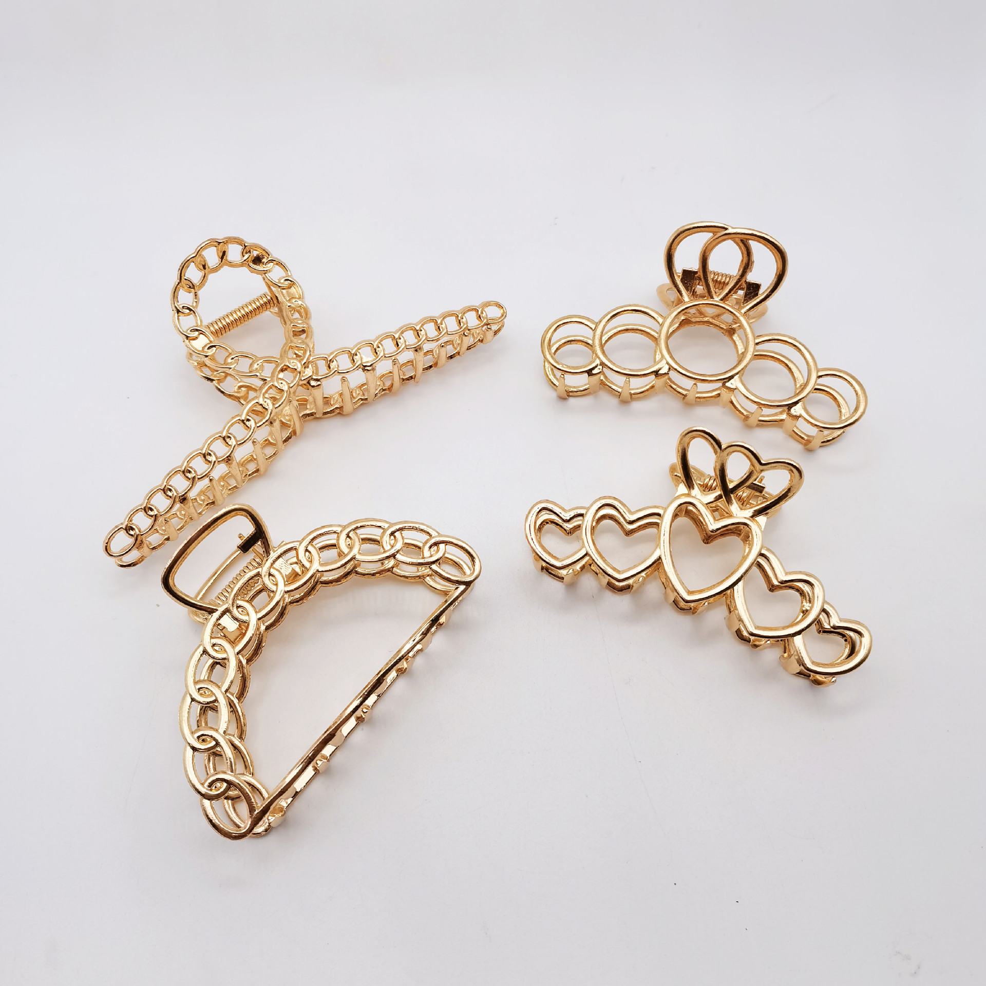 Korean Net Barrettes Elegant Headdress Metal Barrettes Back Head Temperament Red Hair Hairpin Grip Crown Hairpin