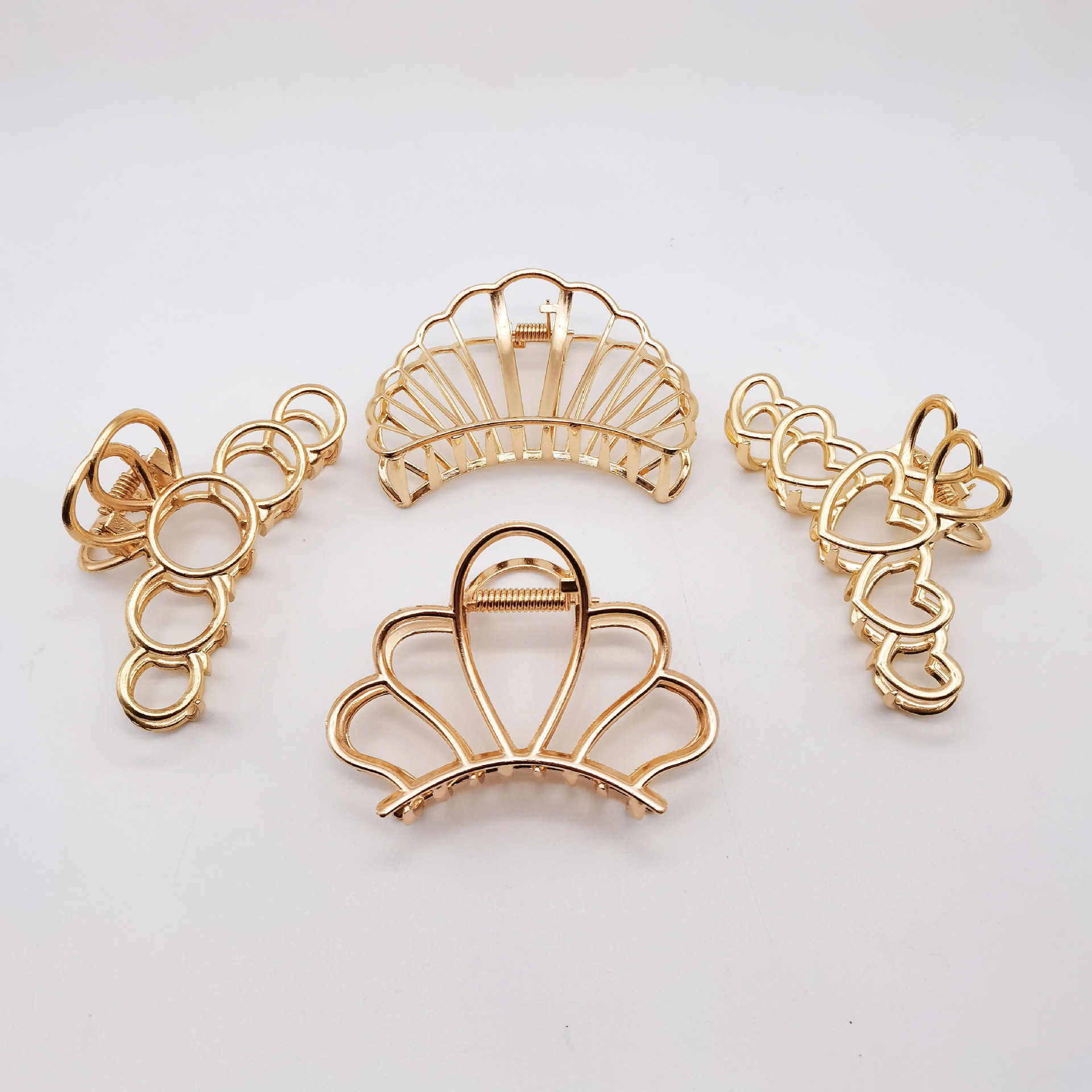 Korean Net Barrettes Elegant Headdress Metal Barrettes Back Head Temperament Red Hair Hairpin Grip Crown Hairpin