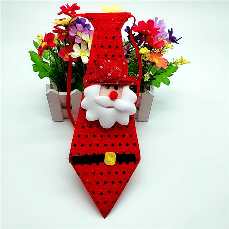 New Bow Tie Christmas Decorations Red Paillette Glowing Necktie Adult Children&#039;s School Clothing Creative Gift