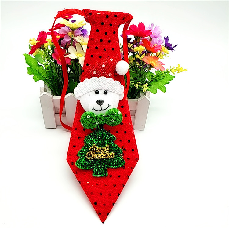 New Bow Tie Christmas Decorations Red Paillette Glowing Necktie Adult Children&#039;s School Clothing Creative Gift