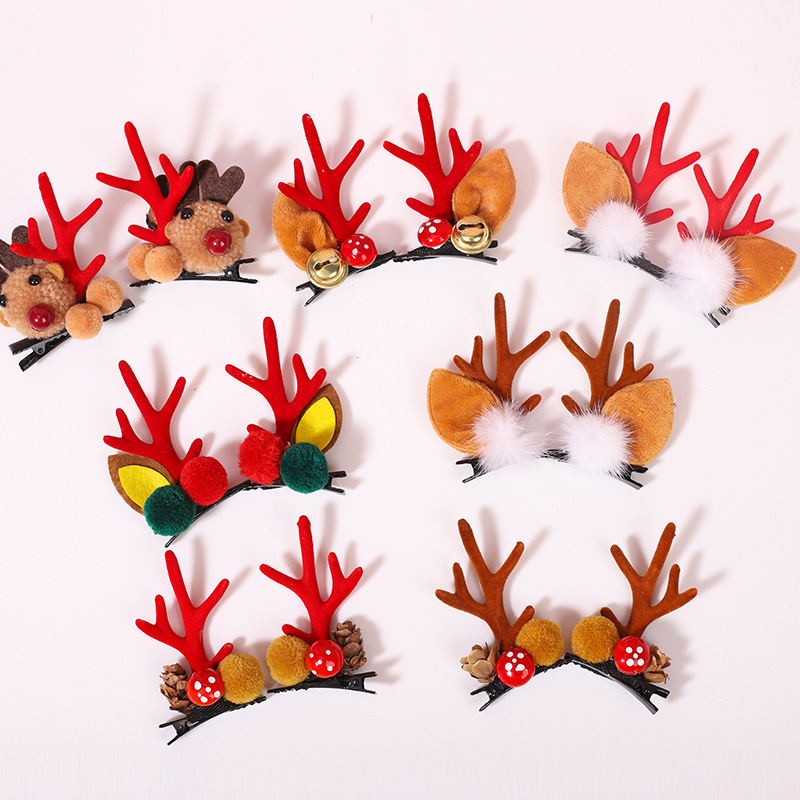  Barrettes Fairy Barrettes Cute Hair Ball Duckbilled Hair Accessories Christmas Ornaments Small Gift Ball Hairpin