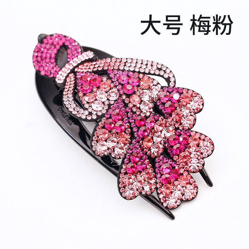 Korean Style Fashion Hairpin Czech Rhinestone Large Duckbill Clip Mother Updo Banquet Ball Grip Headwear Diamond Hairpin