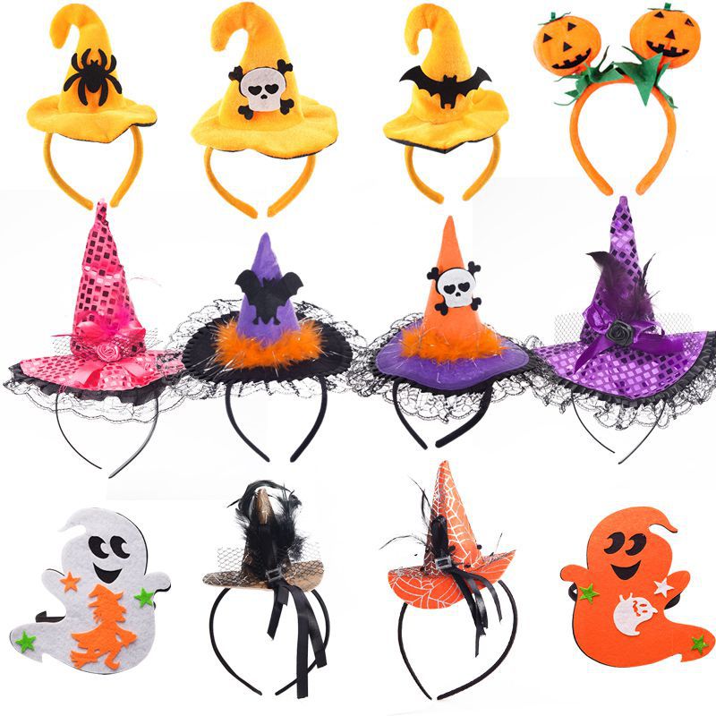 Halloween Headdress Pumpkin Headband Spider Web Headband Female Adult Gothic Style Ball Accessories Cos Props Hairpin