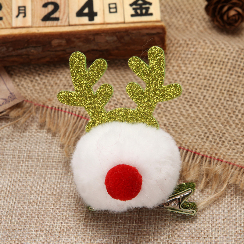 Supply Fur Ball Elk Clip Cute Felt Cloth Soft Selling Cute Anchor Dress Barrettes in Stock Wholesale Ball Hairpin