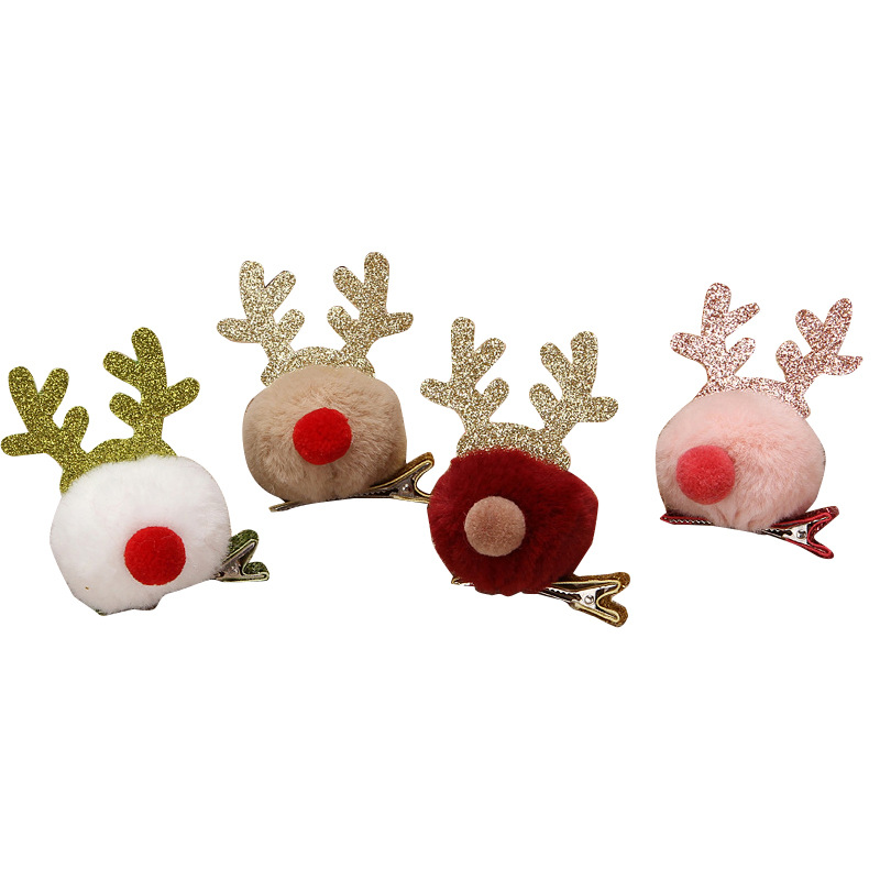 Supply Fur Ball Elk Clip Cute Felt Cloth Soft Selling Cute Anchor Dress Barrettes in Stock Wholesale Ball Hairpin