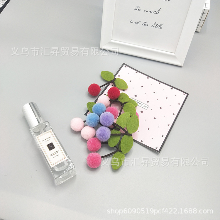 Cherry Pair Hair Ball Hair Clip Headdress Plush Ball Accessories Clothing Accessories Materials Fur Ball Ball Hairpin