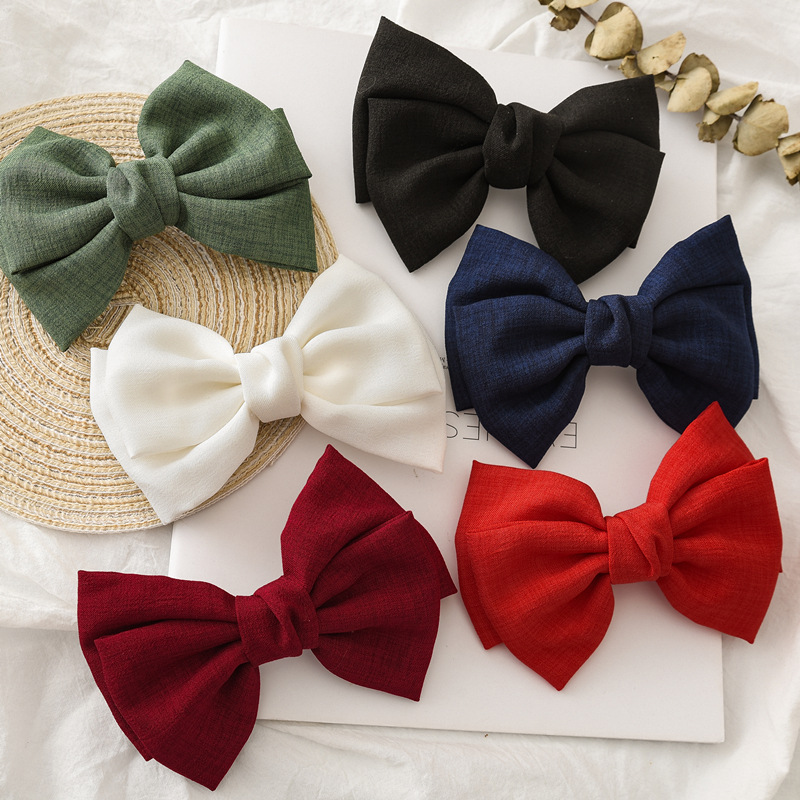 New Japanese and Korean Style Knotted Bow Barrettes Fabric Spring Clip Girl Versatile Lot Bowknot Hairpin
