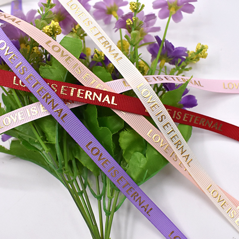 Gilding Printing Ribbon Love 3 Points 1cm Customized Various Logo Gift Decoration Printed Tape