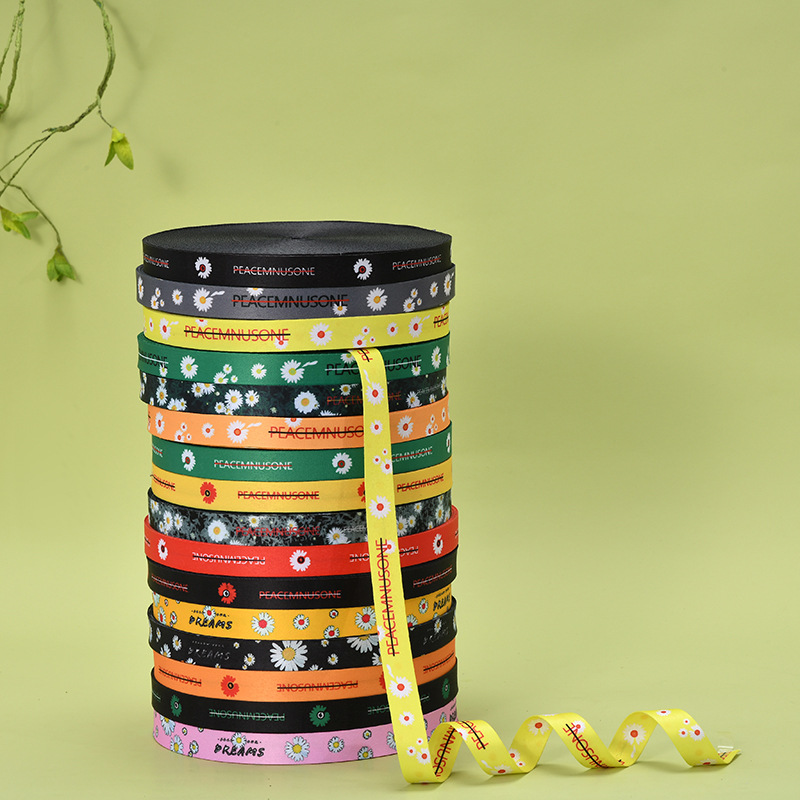 Wholesale Customized Colorful Printing Ribbon Gift Box Floral Supplies Bouquet Flowers Packing Ribbon