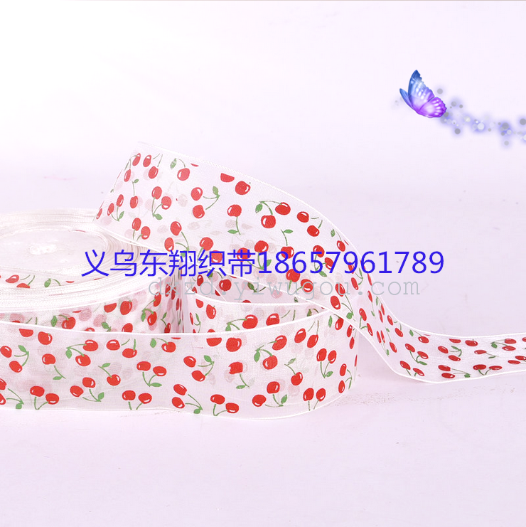Dongxiang Webbing Factory Direct Sales Organza Tape Ribbon Printing Ribbon