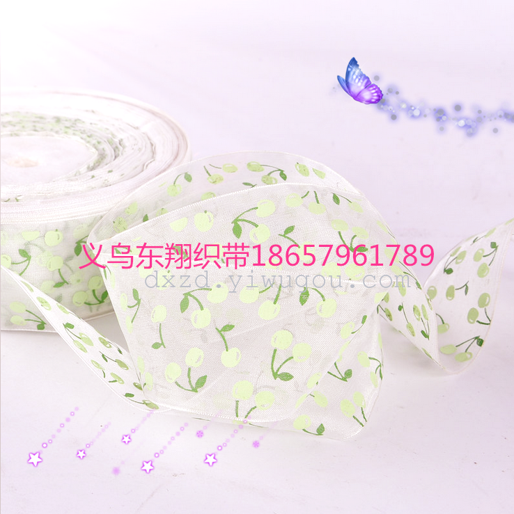 Dongxiang Webbing Factory Direct Sales Organza Tape Ribbon Printing Ribbon