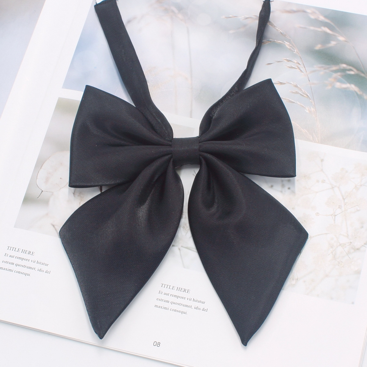 Preppy Style Student Bow Tie Bow Tie Pointed Horn Giant Calamus Bow Solid Color Flash Women&#039;s JK Bow Tie Bowknot Tie