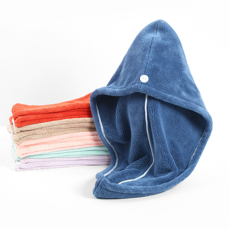 Thicken Coral Velvet Hair-Drying Cap Absorbent Shower Cap Hair Washing Quick-Drying Towel Baotou Women&#039;s Long Hair Scarf Artifact