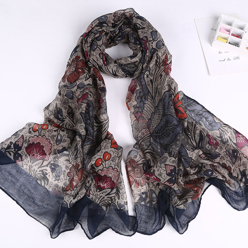 2021 New Voile Bohemian Print Spring and Summer Leisure Women Scarf Shawl Hijabs
