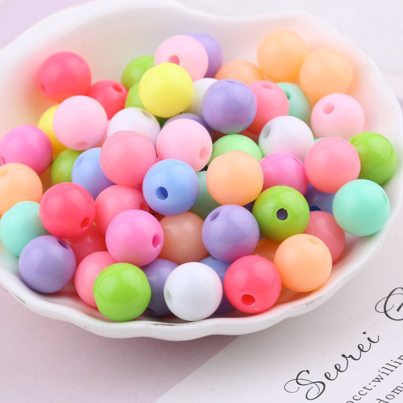 Beads Children DIY Handmade Beaded Material Solid Color round Beads Candy Beads Scattered Beads Per Jin Candy Bead