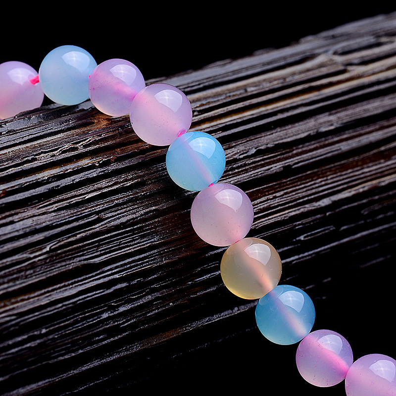 Candy Color Morgan Agate Semi-Finished Loose Beads round Beads Candy Bead