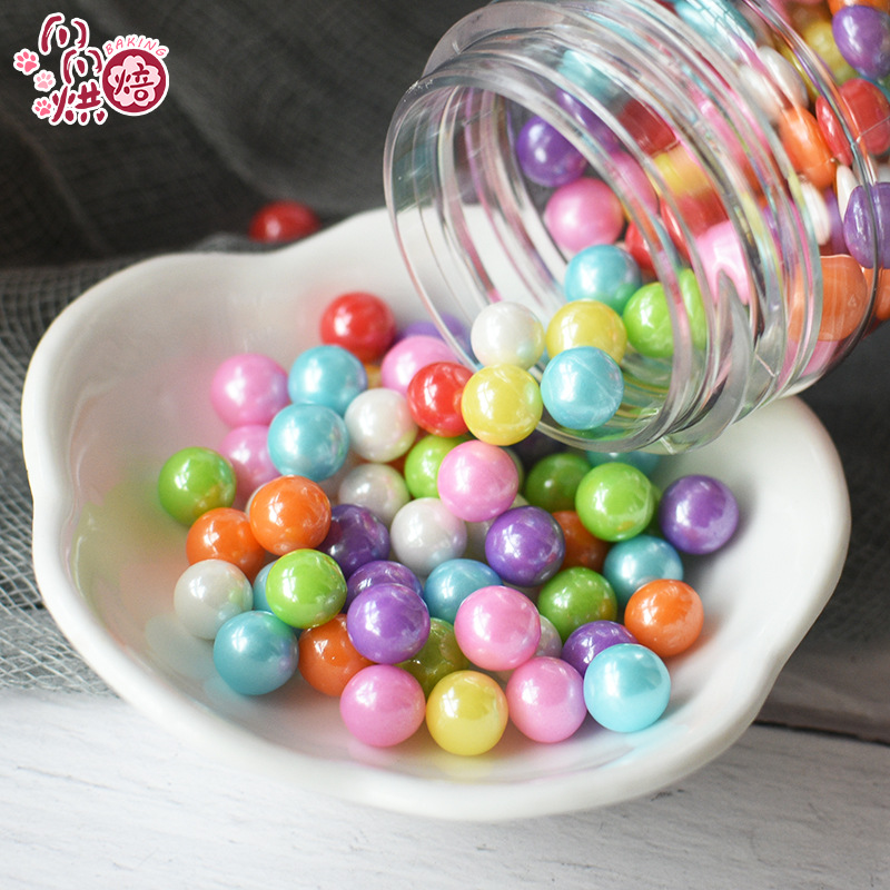 Edible Birthday Cake Decorative Ornaments Color Sugar Beads Color Pearl Sugar Baking Popular Sweets Candy Bead