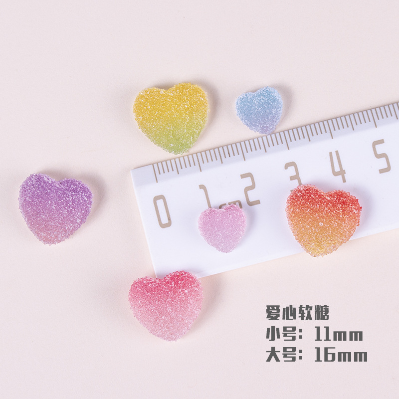  Simulation Cartoon Love Fondant Gradient DIY Cream Glue Cell Phone Shell Accessories Hairpin Material Candy Bead