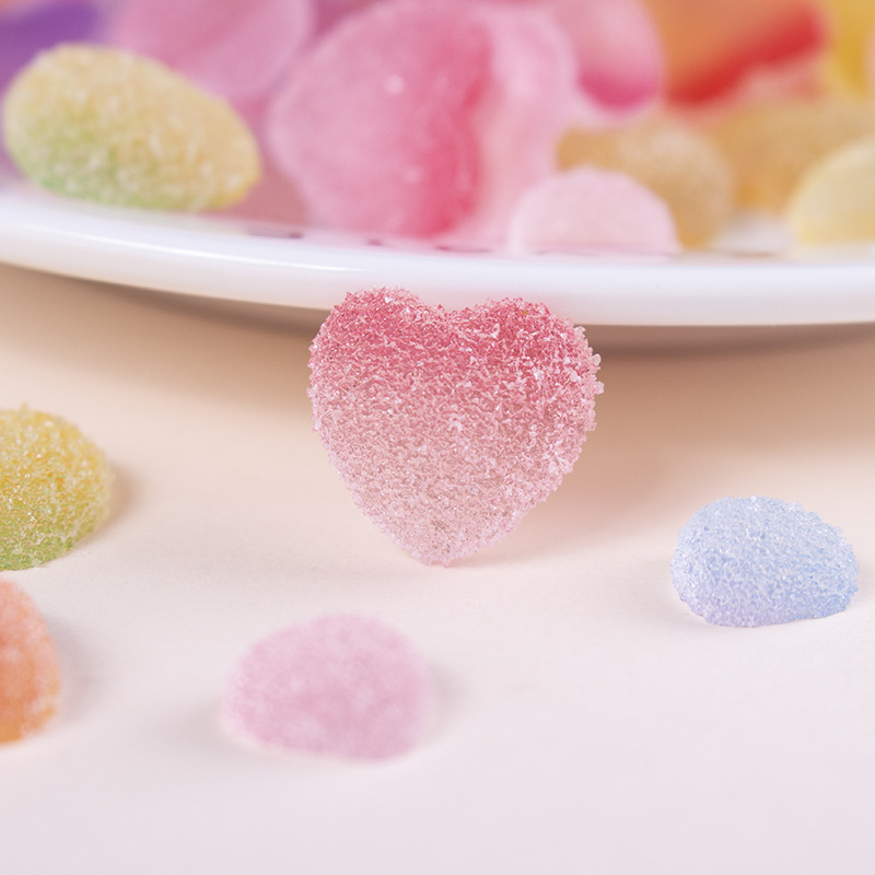  Simulation Cartoon Love Fondant Gradient DIY Cream Glue Cell Phone Shell Accessories Hairpin Material Candy Bead