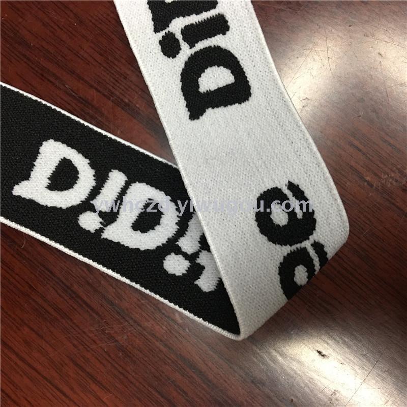 Brand letter jacquard with elastic band 3.5cm elastic ribbon.