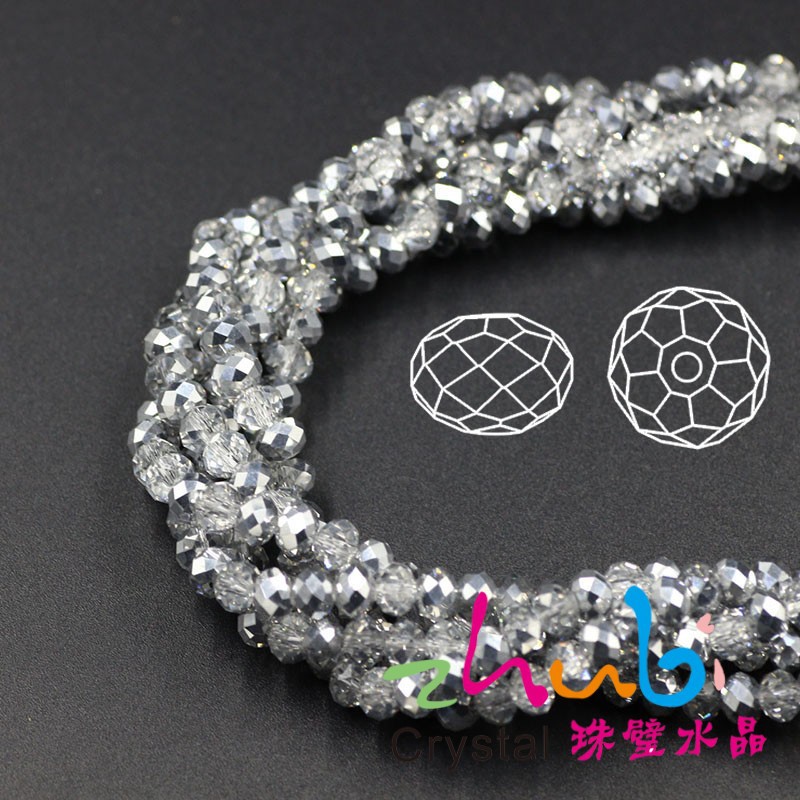 6 Mm8mm Flat Beads High Temperature Color Retention Electroplating Color High-Grade Crystal Glass Hollow Bead Manufacturers Small Mixed Batch Supported