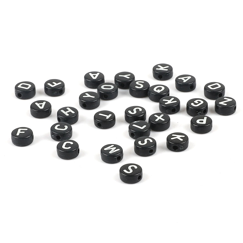 4   7mm Acrylic Scattered Beads English Letters Flat Beads DIY Children&#039;s Early Education Bead String Jewelry Flat Beads