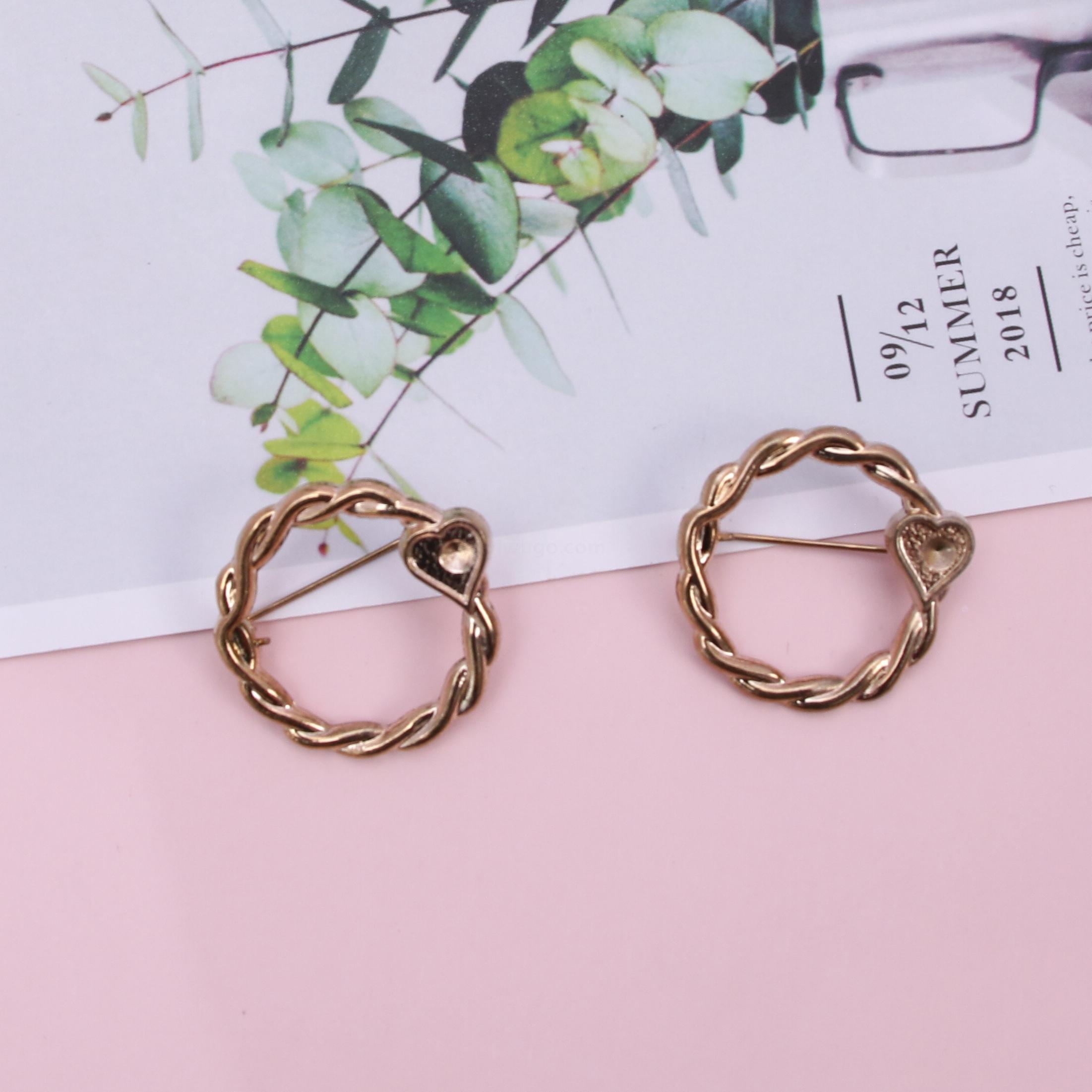 South Korea Chanel-Style Anti-Exposure Brooch Corsage Circular Cardigan Collar Pin Safety Pin Sweater Costume Accessories