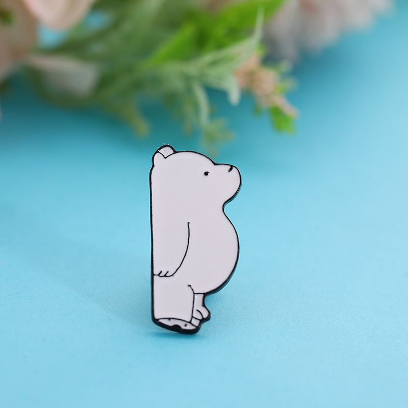 Cartoon Bear Badge Sweet Safety Pin Clothes and Bags Accessories Japanese Style Cat Brooch Cute Polar Bear Corsage in Stock